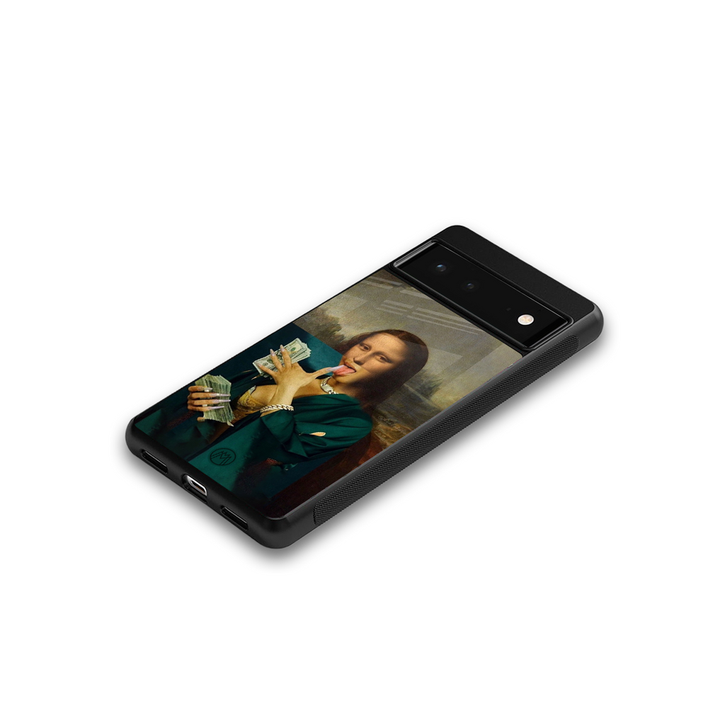 money lisa back phone cover | glass case for google pixel 6