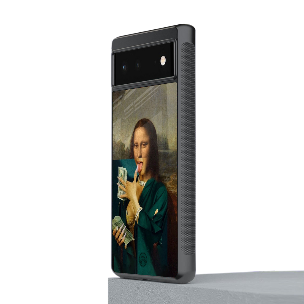 money lisa back phone cover | glass case for google pixel 6