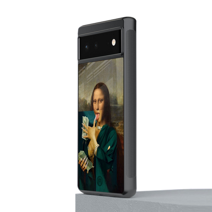 money lisa back phone cover | glass case for Google Pixel 6A