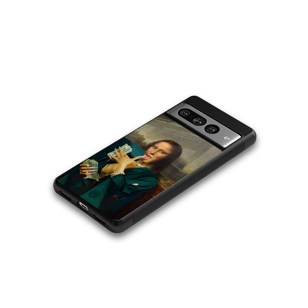 money lisa back phone cover | glass case for google pixel 7 pro