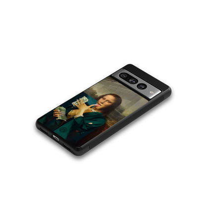 money lisa back phone cover | glass case for google pixel 7 pro