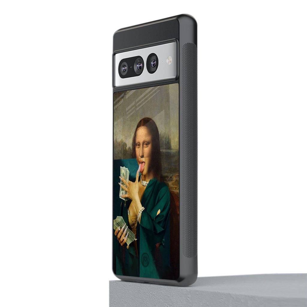 money lisa back phone cover | glass case for google pixel 7 pro