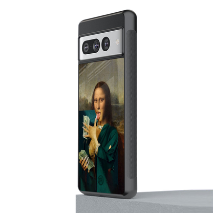 money lisa back phone cover | glass case for google pixel 7 pro
