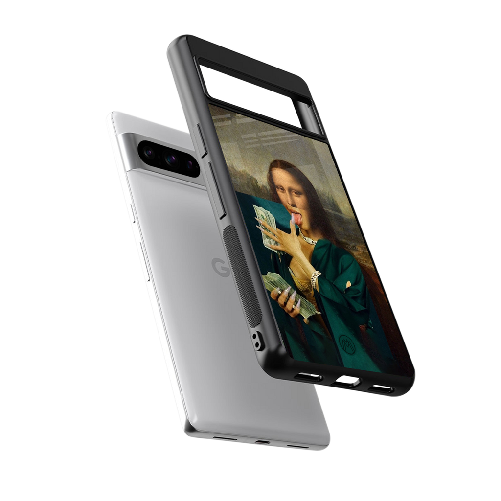 money lisa back phone cover | glass case for google pixel 8 pro