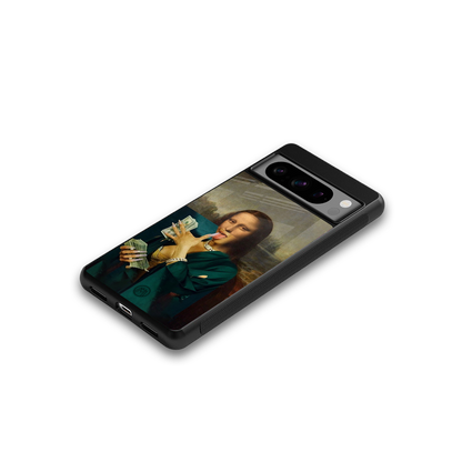 money lisa back phone cover | glass case for google pixel 8 pro