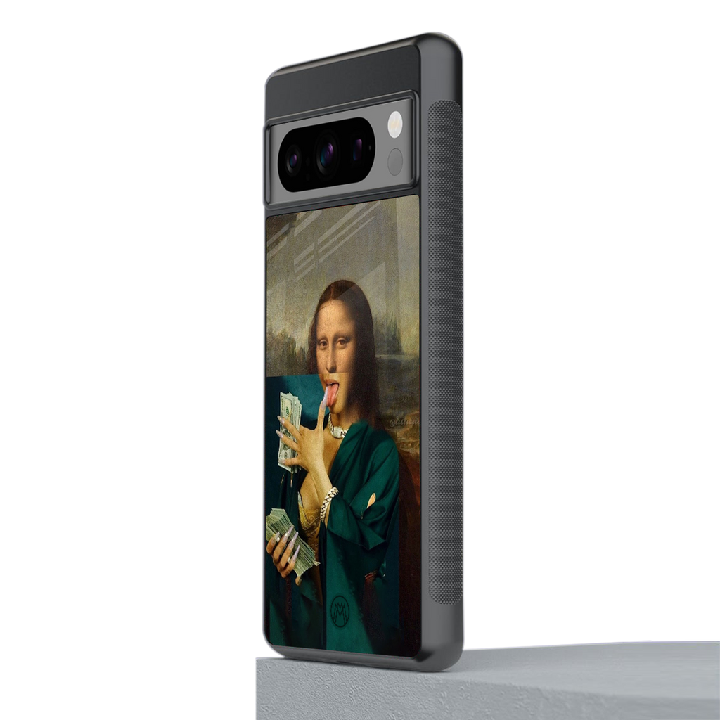 money lisa back phone cover | glass case for google pixel 8 pro