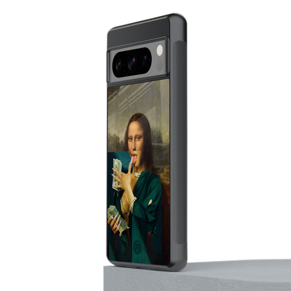 money lisa back phone cover | glass case for google pixel 8 pro