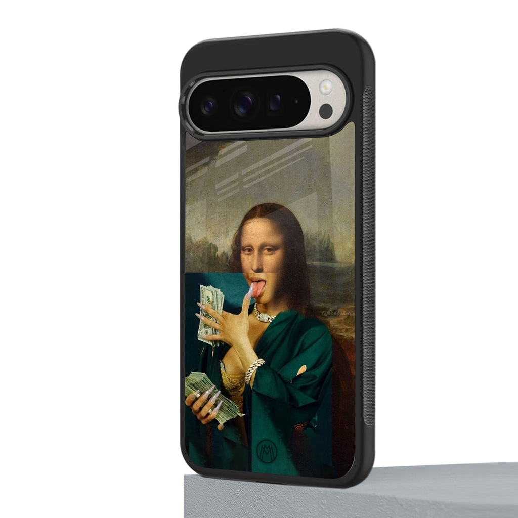 money lisa back phone cover | glass case for google pixel 9 pro