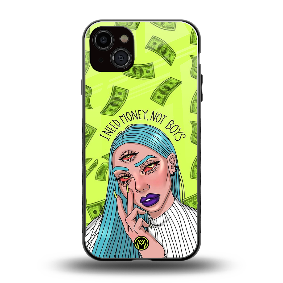 money over boys back phone cover | glass case for iphone 15 plus