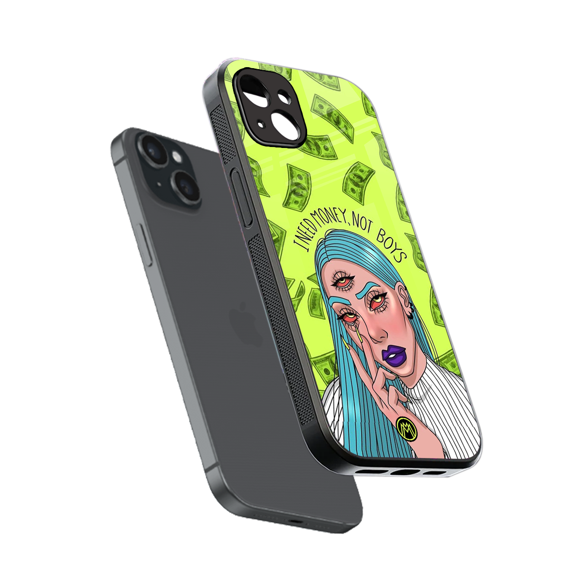 money over boys back phone cover | glass case for iphone 15 plus