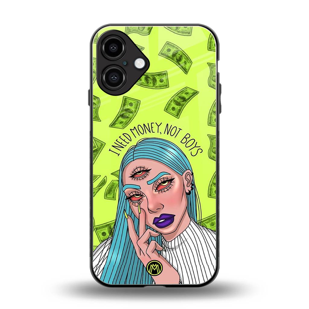 money over boys back phone cover | glass case for iphone 16 plus
