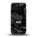 mono waves back phone cover | glass case for iphone 13 mini