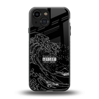 mono waves back phone cover | glass case for iphone 13 mini