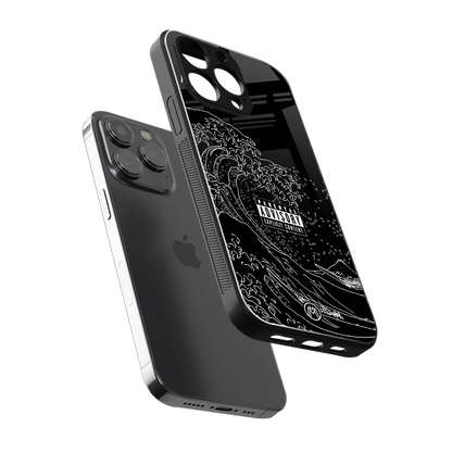 mono waves back phone cover | glass case for iphone 13 pro max