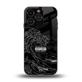 mono waves back phone cover | glass case for iphone 13 pro