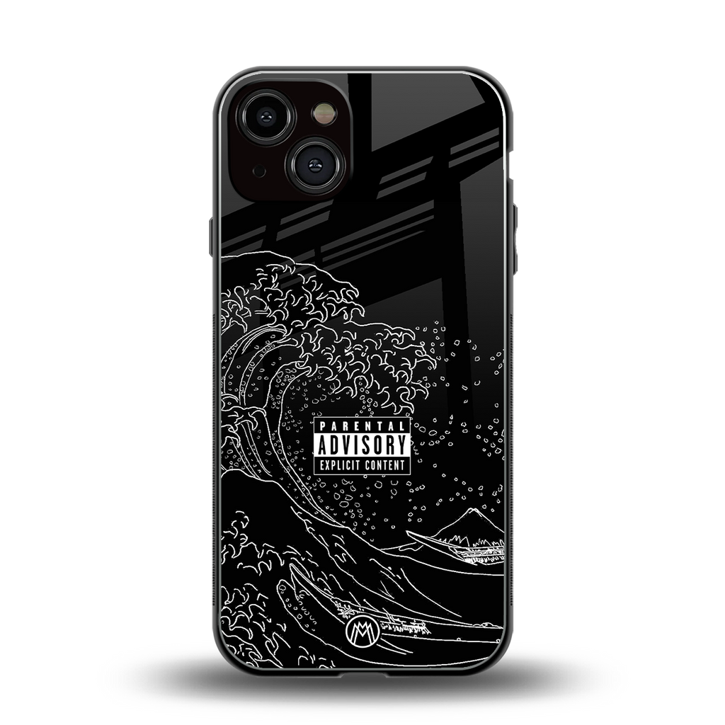 mono waves back phone cover | glass case for iphone 13
