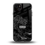 mono waves back phone cover | glass case for iphone 14 plus