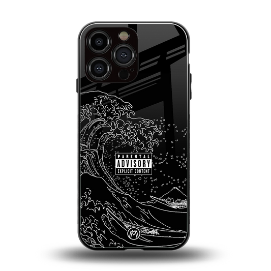 mono waves back phone cover | glass case for iphone 14 pro max