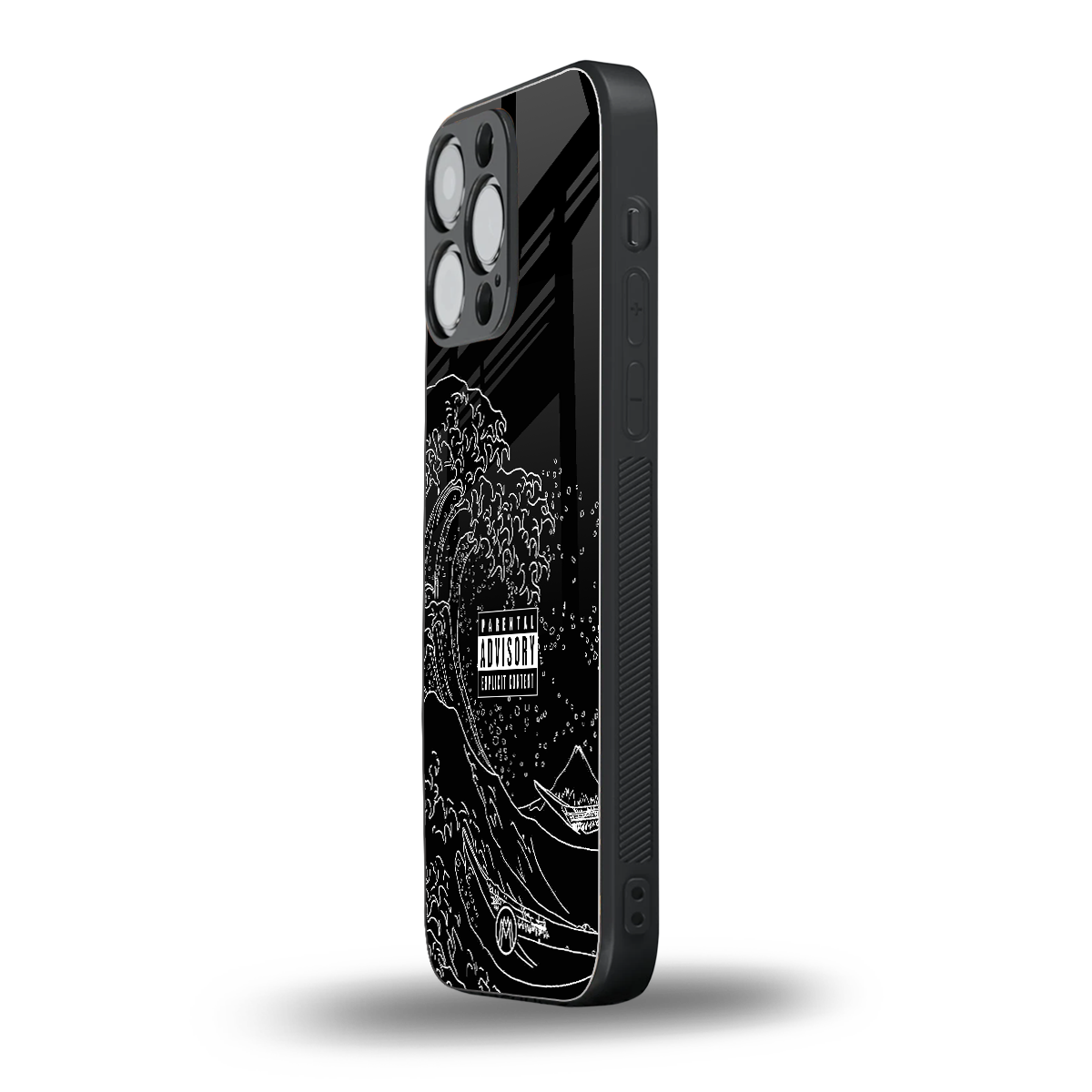 mono waves back phone cover | glass case for iphone 14 pro max