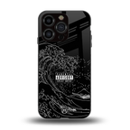 mono waves back phone cover | glass case for iphone 15 pro