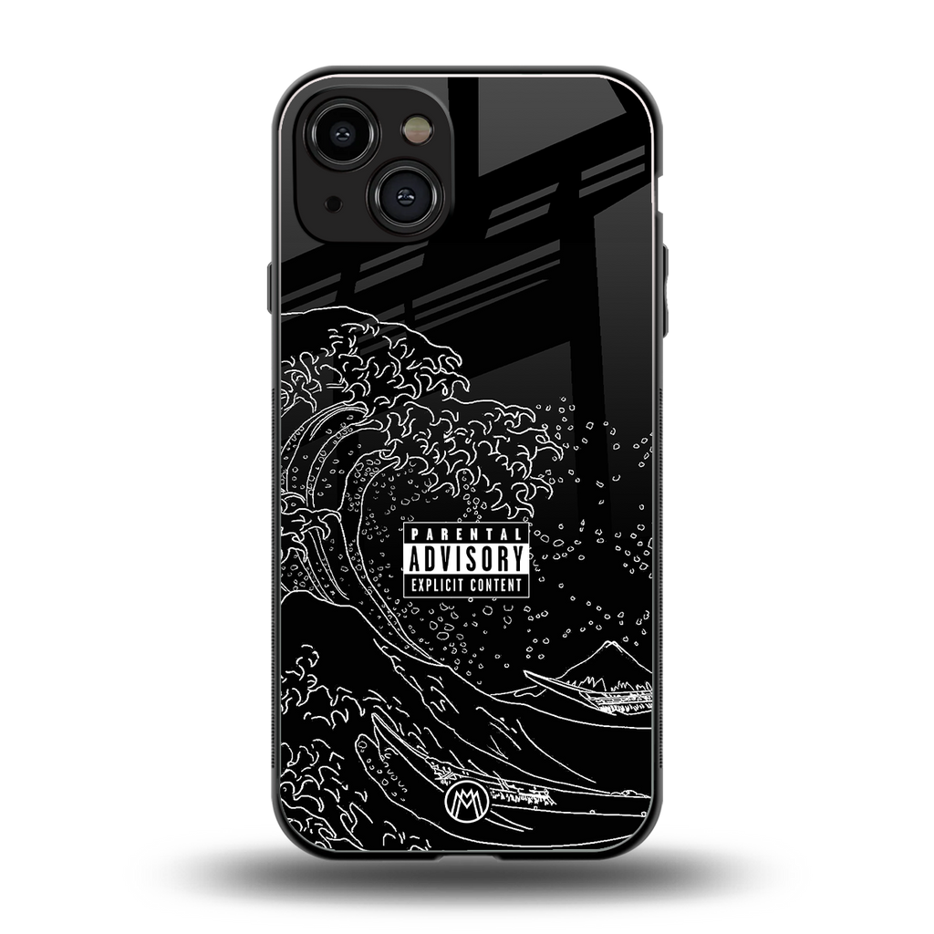 mono waves back phone cover | glass case for iphone 15