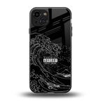 mono waves back phone cover | glass case for iphone 15