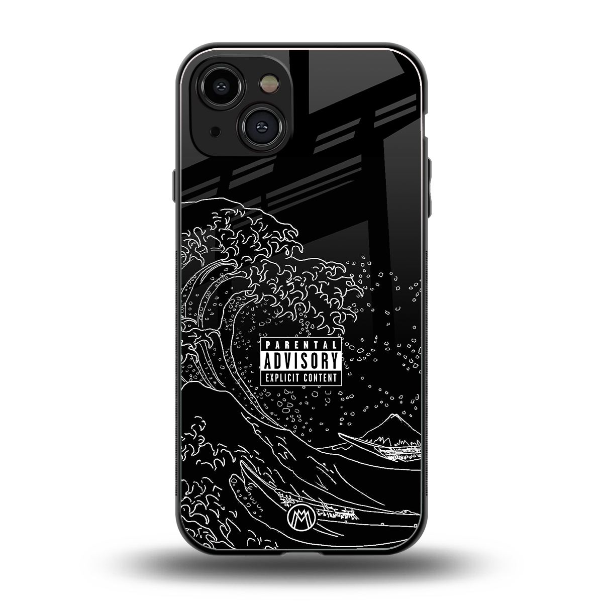 mono waves back phone cover | glass case for iphone 15