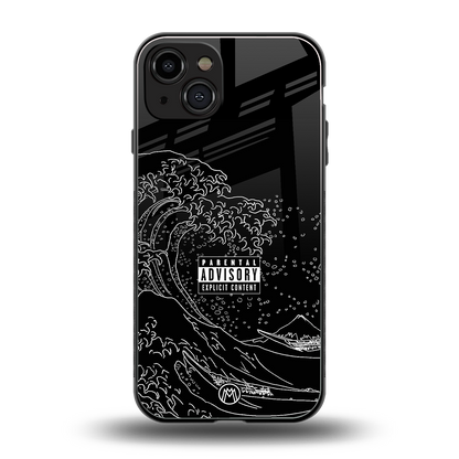 mono waves back phone cover | glass case for iphone 15