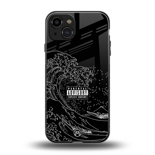 mono waves back phone cover | glass case for iphone 15