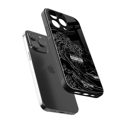 mono waves back phone cover | glass case for iphone 14 pro