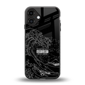 mono waves back phone cover | glass case for iphone 16 plus