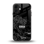 mono waves back phone cover | glass case for iphone 16 plus