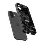 mono waves back phone cover | glass case for iphone 16 plus