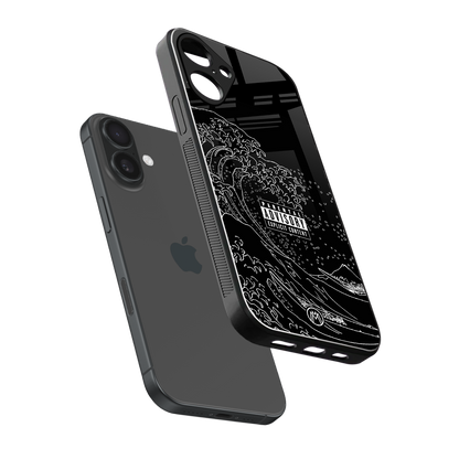 mono waves back phone cover | glass case for iphone 16 plus