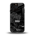 mono waves back phone cover | glass case for iphone 16 pro max