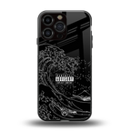 mono waves back phone cover | glass case for iphone 16 pro max