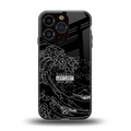 mono waves back phone cover | glass case for iphone 16 pro