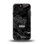 mono waves back phone cover | glass case for iphone 16 pro