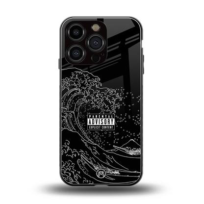mono waves back phone cover | glass case for iphone 16 pro