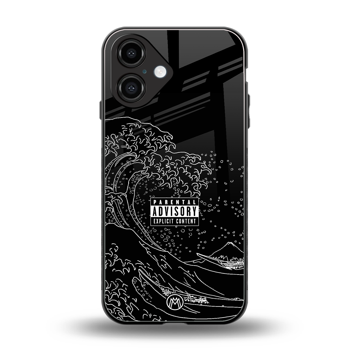 mono waves back phone cover | glass case for iphone 16