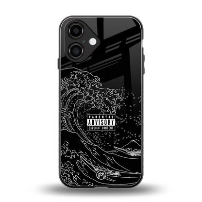 mono waves back phone cover | glass case for iphone 16