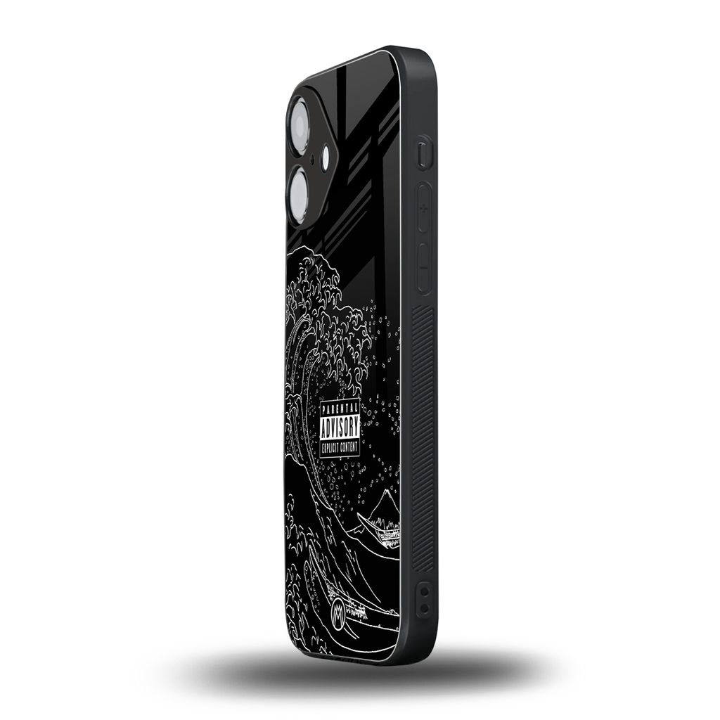 mono waves back phone cover | glass case for iphone 16
