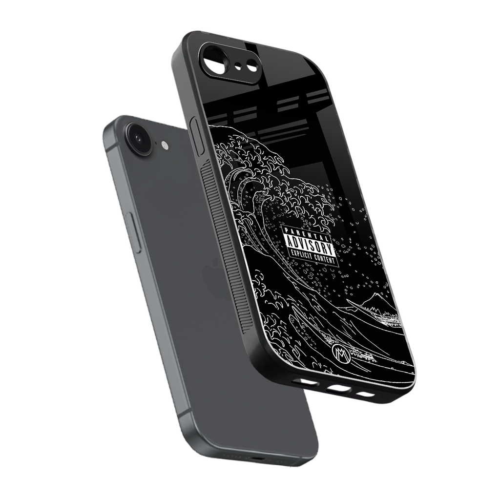 mono waves back phone cover | glass case for iphone 16e