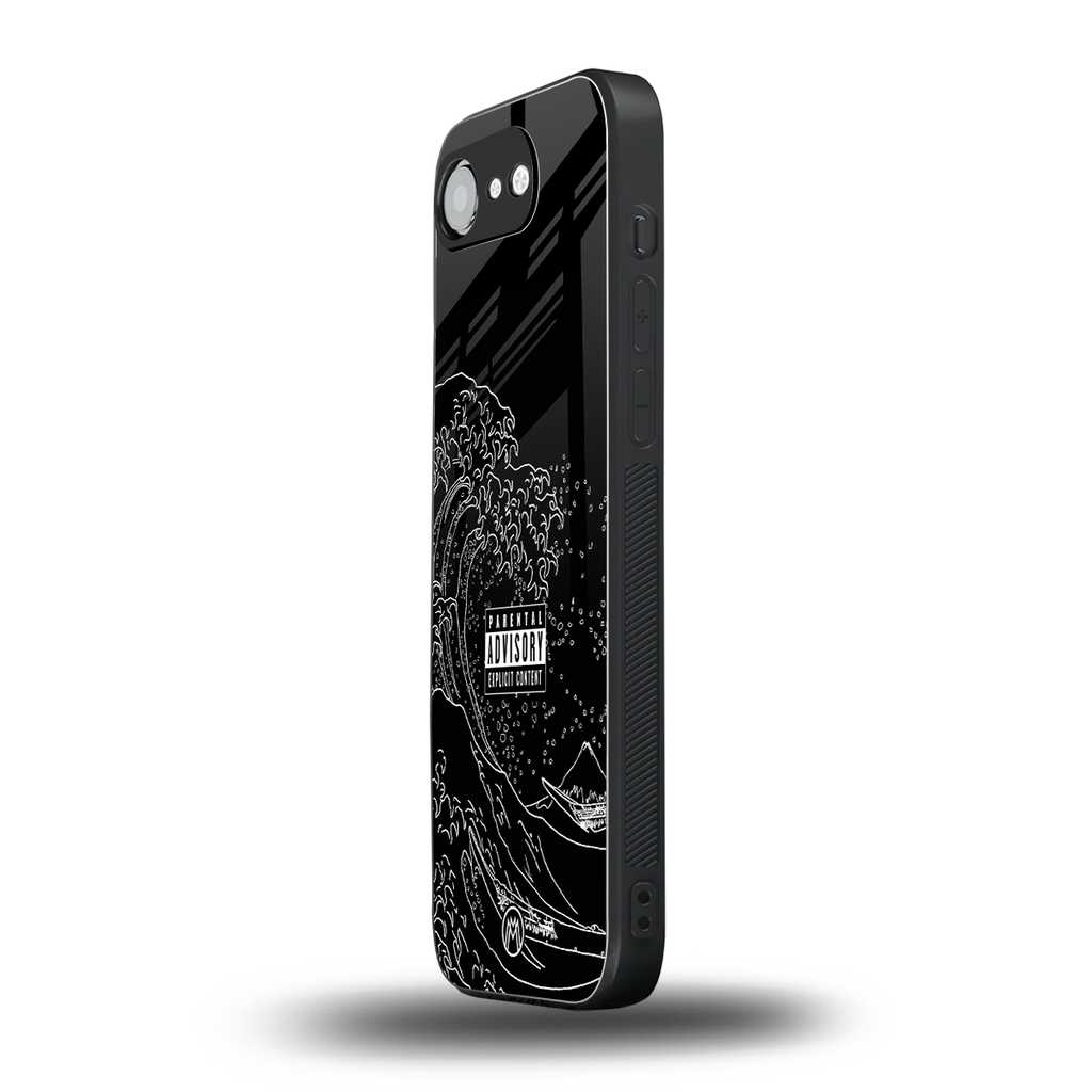 mono waves back phone cover | glass case for iphone 16e