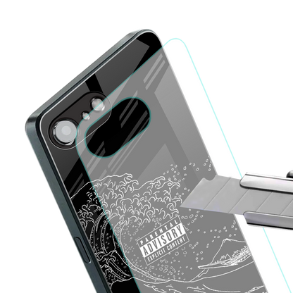 mono waves back phone cover | glass case for iphone 16e