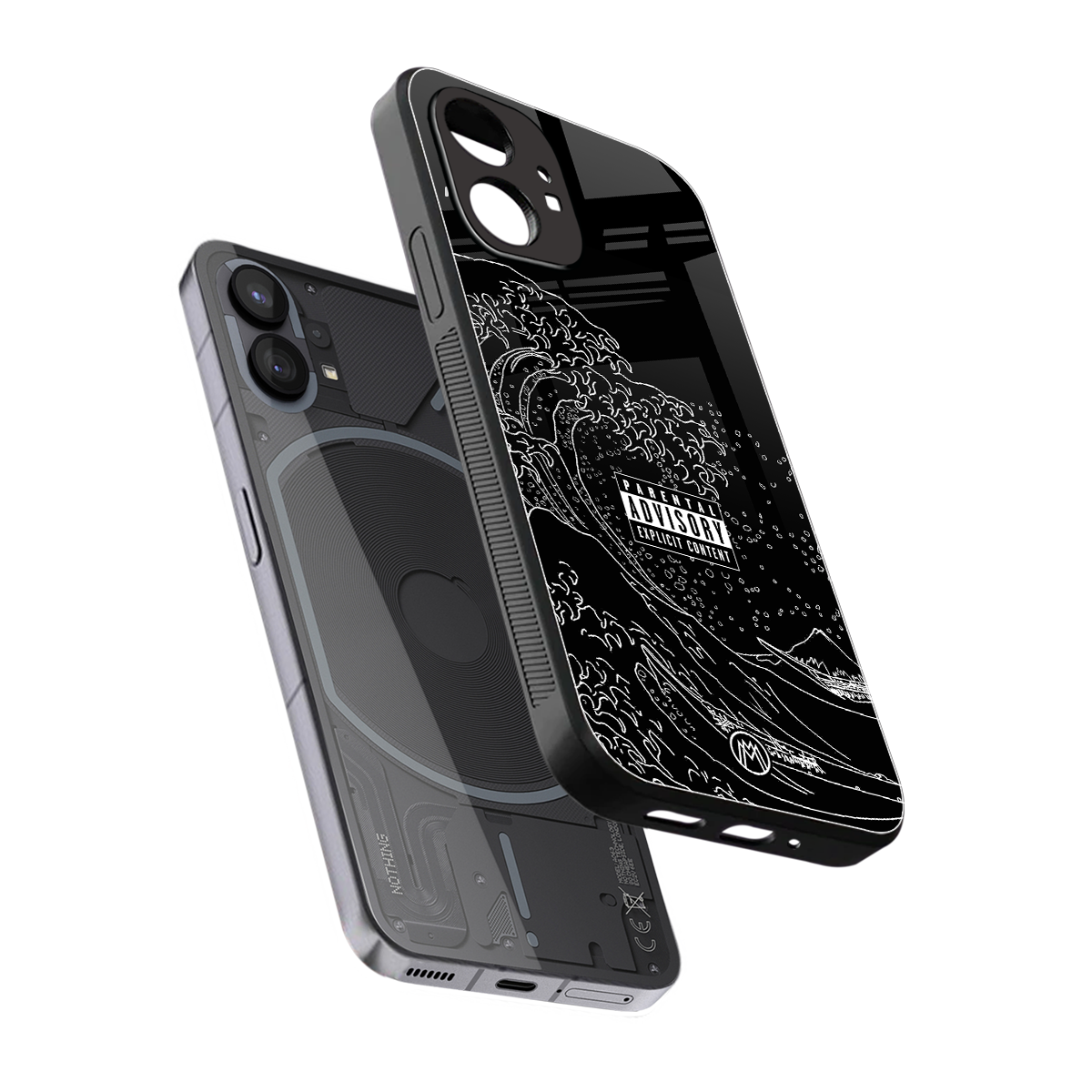 mono waves back phone cover | glass case for nothing phone 1