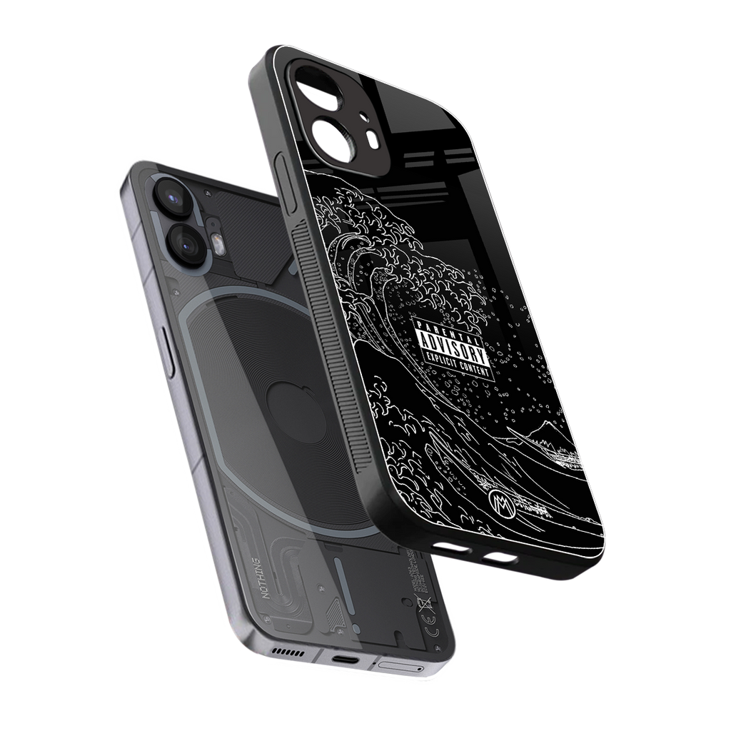 mono waves back phone cover | glass case for nothing phone 2