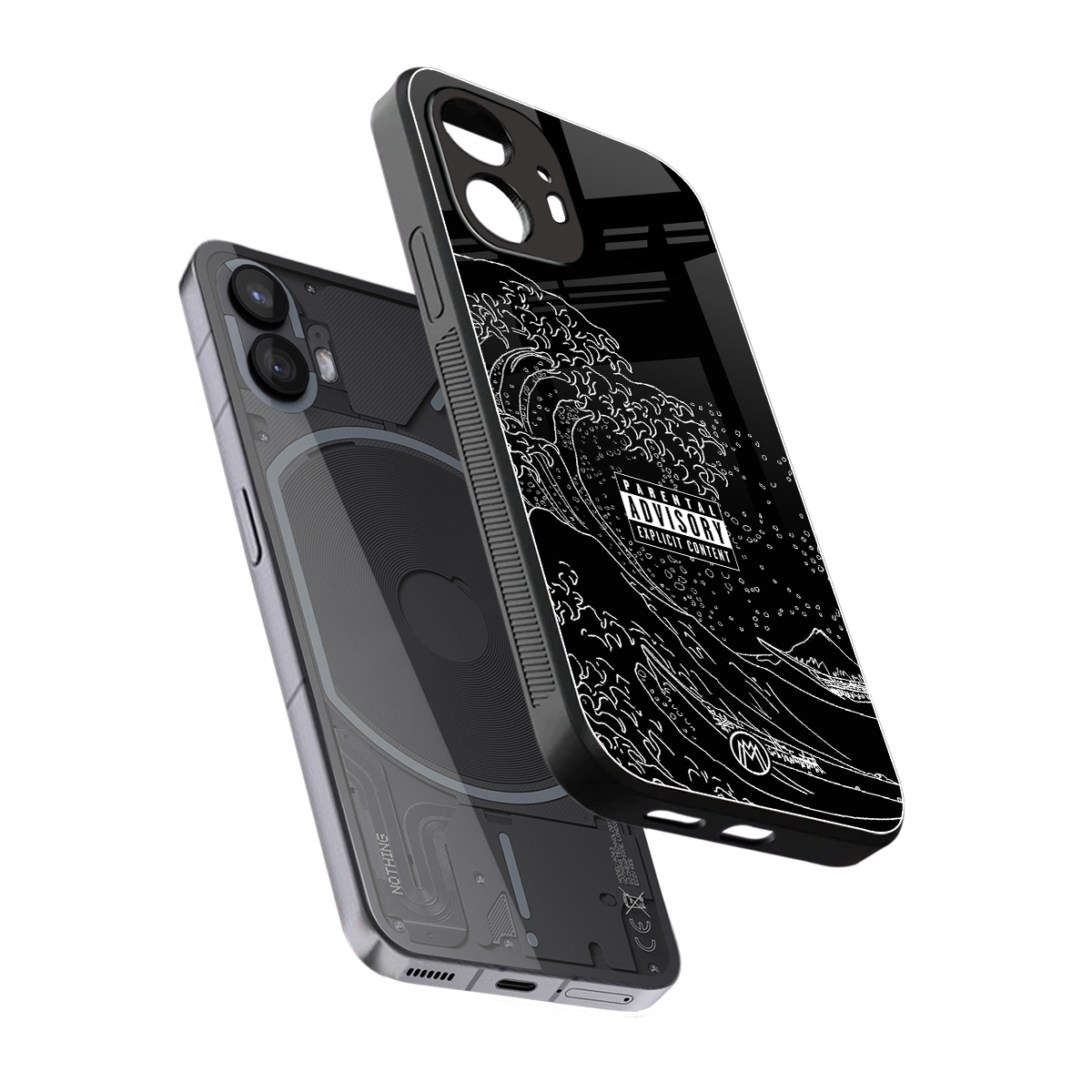 mono waves back phone cover | glass case for nothing phone 2