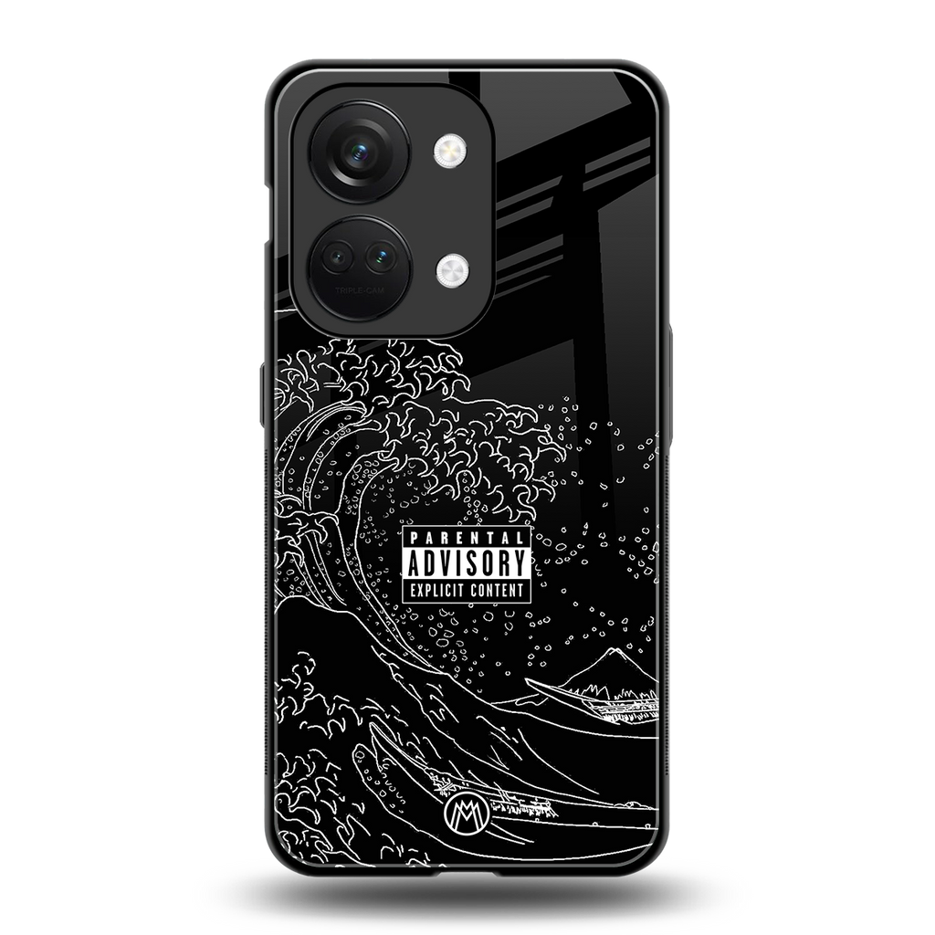 mono waves back phone cover | glass case for oneplus nord 3