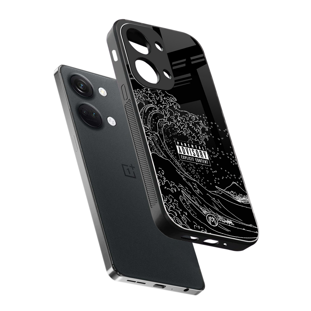 mono waves back phone cover | glass case for oneplus nord 3